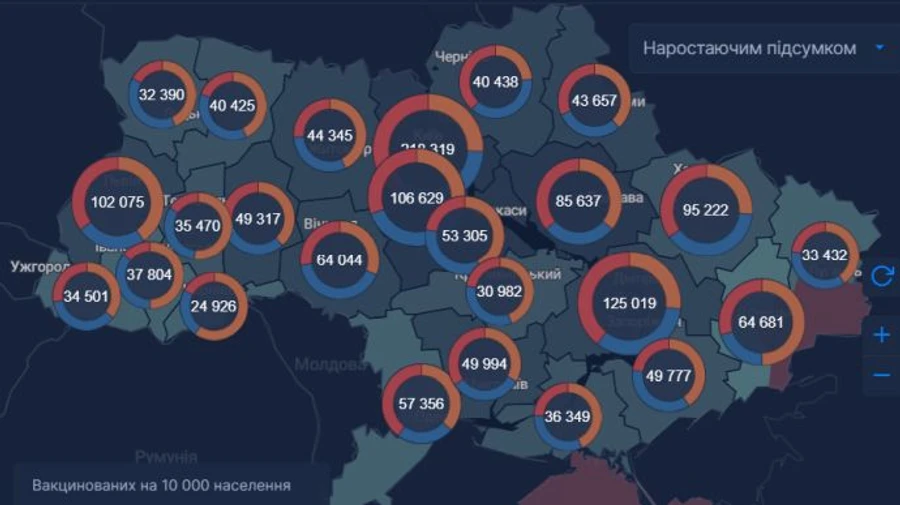 В Украине – новый рекорд прививок против коронавируса за день