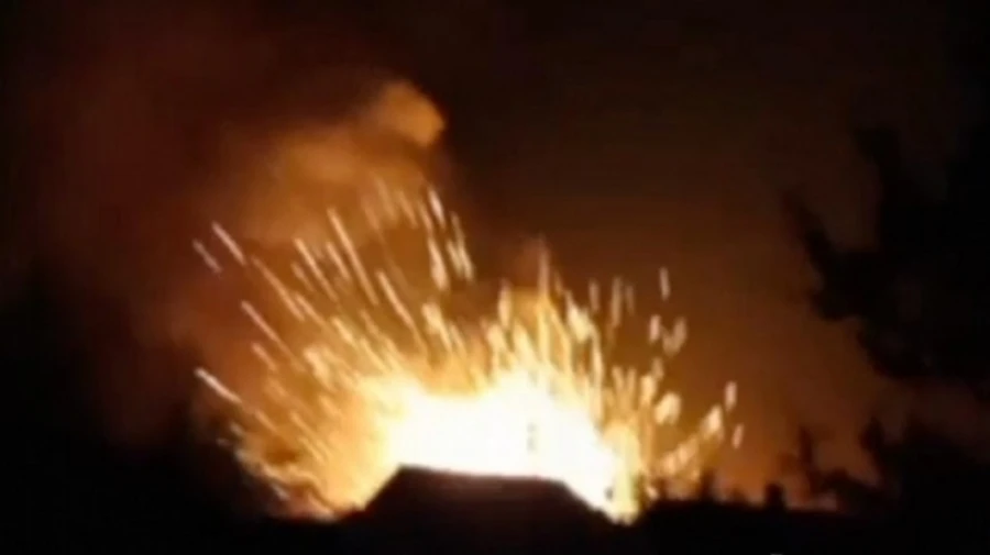 Oil depot in Russia's Krasnodar Krai catches fire following drone attack – video