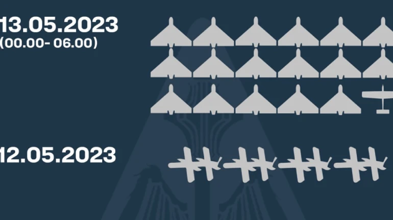 Ukrainian air defence destroys 17 out of 21 Shahed UAVs at midnight, hits reported