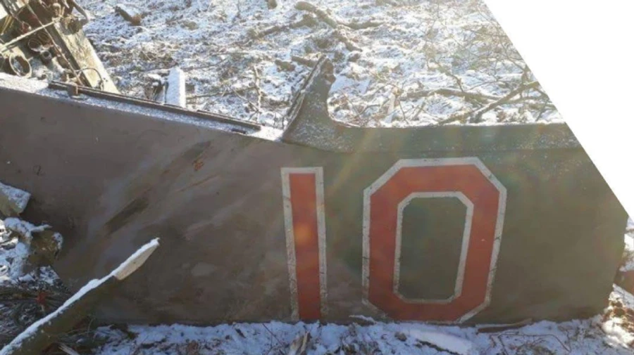 Ukrainian ground forces shoot down a Russian attack aircraft