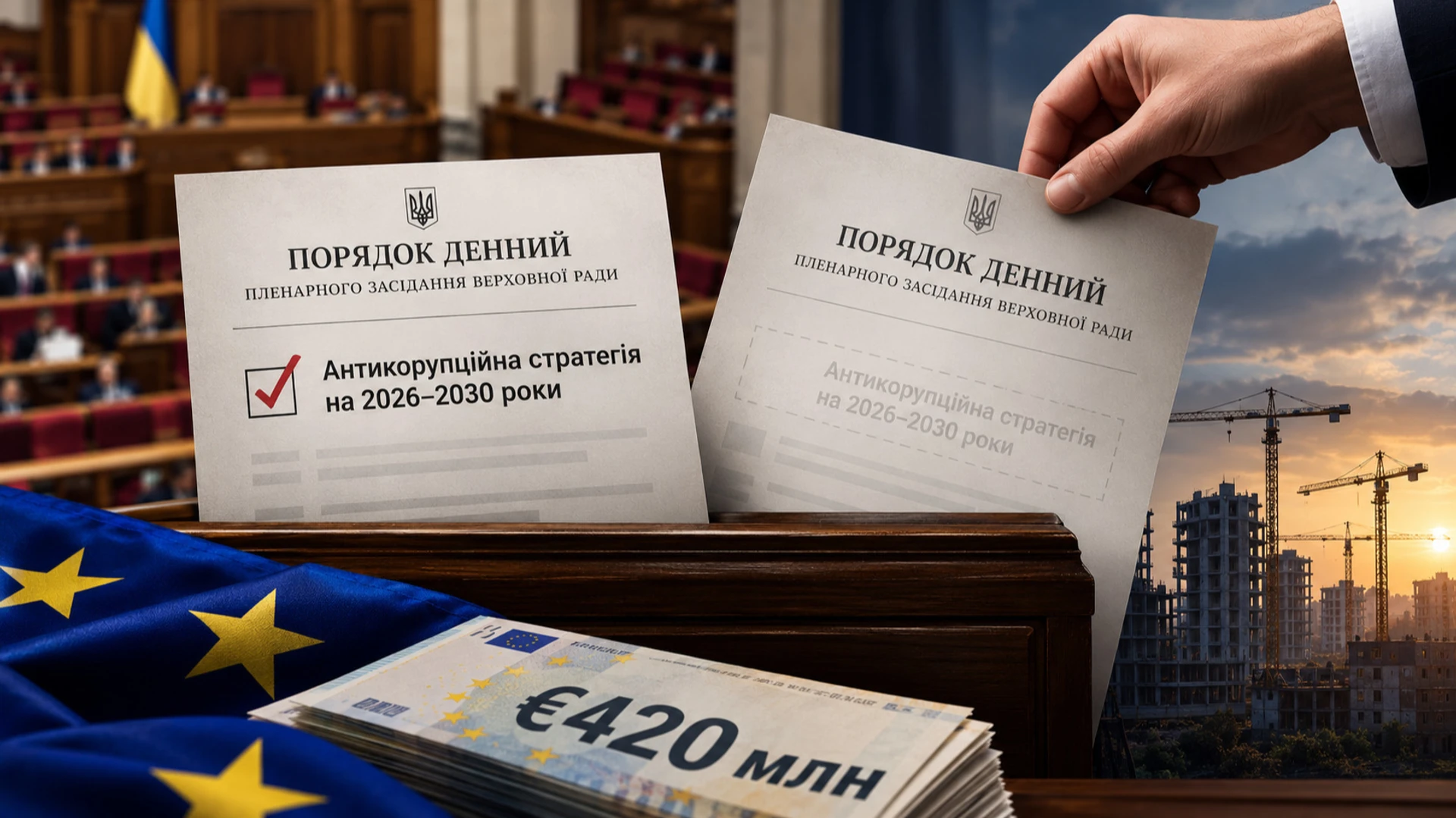 €420 мільйонів на кону: чому Антикорупційна стратегія зникає з графіка голосувань Ради і як це пов'язано з майбутнім відновлення України