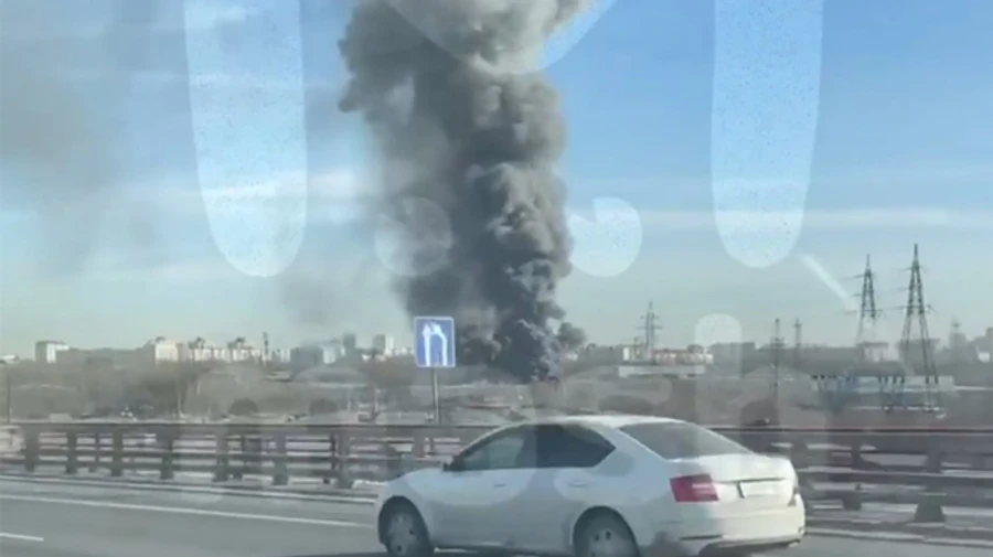 Power plant on fire in Russia's St. Petersburg