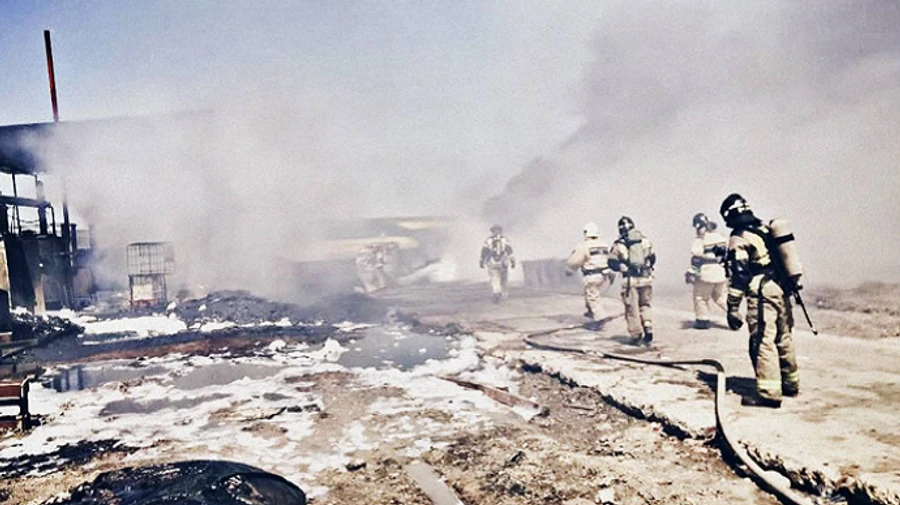 Major fire occurs near plant in Russian Stavropol Krai