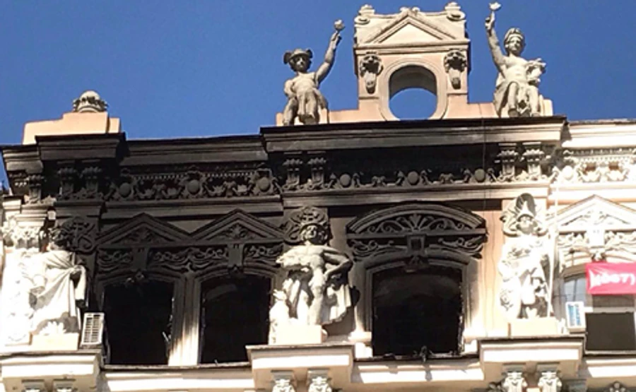 В центре Киева горел дом - памятник архитектуры