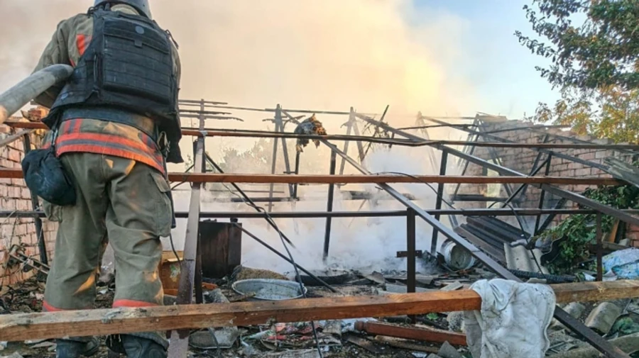 Russians damage transport company premises in Pavlohrad, causing fire