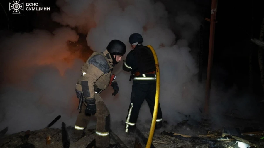 Russian drone hits car service station in Sumy, 15 houses damaged in attack on Kharkiv