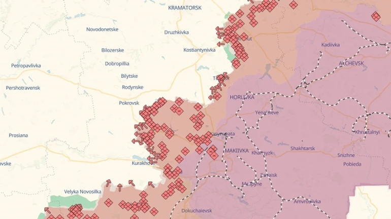 Розвідка Естонії: Впродовж тижня росіяни загарбали 150 квадратних кілометрів Донеччини