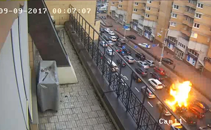 З'явилося відео моменту вибуху авто Махаурі
