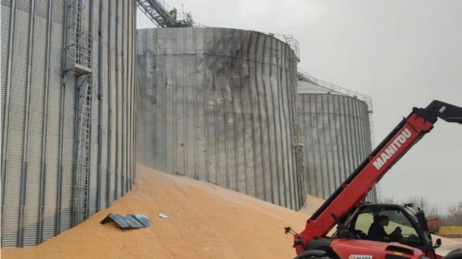 Russian army attacks full grain storage facility in Poltava Oblast