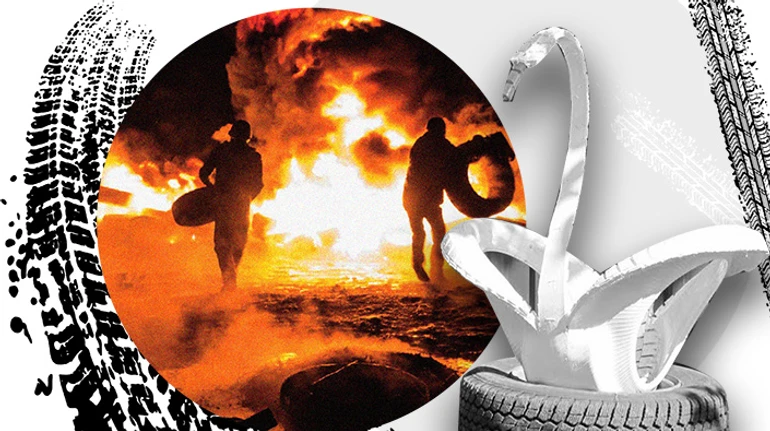 Шини палають, лебеді летять. Старі автопокришки як українська національна ідея