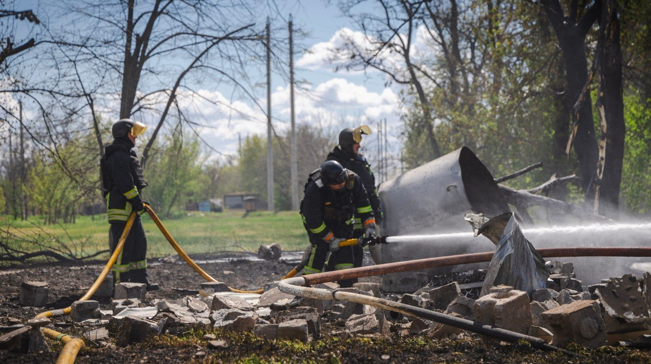 Russian drone hits petrol station in Kramatorsk – photo, video