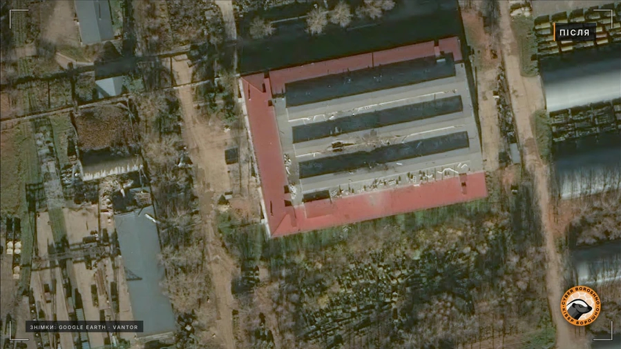 Satellite imagery confirms damage to Russian air defence repair workshops in Moscow Oblast – video