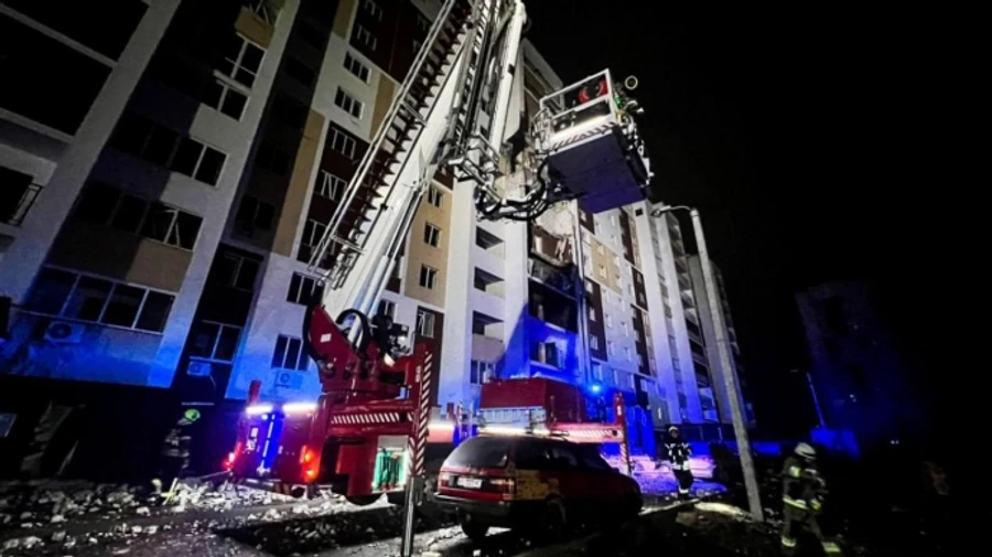 Five people rescued from high-rise building damaged in Russian drone attack in Kyiv Oblast