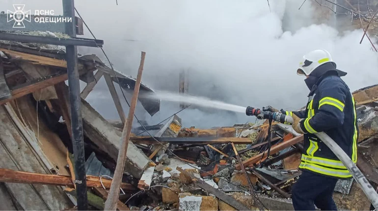 Russians attack Odesa Oblast: man injured, warehouse destroyed, fires rage