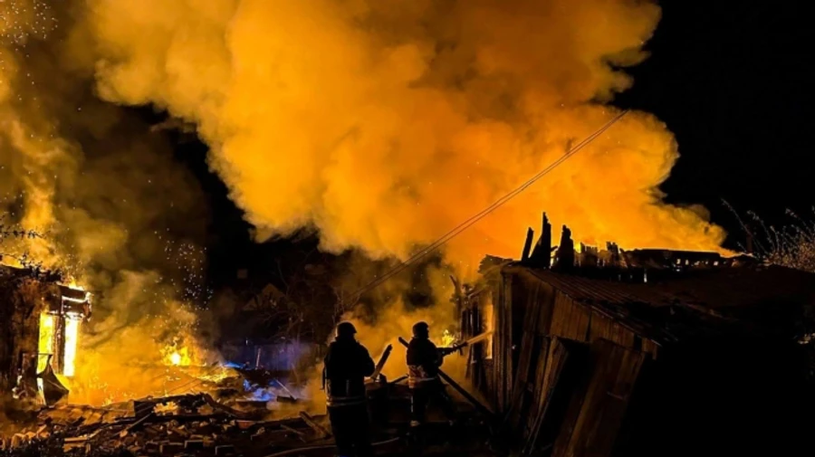 Overnight Russian drone attack caused fires in three districts of Kyiv Oblast – photos