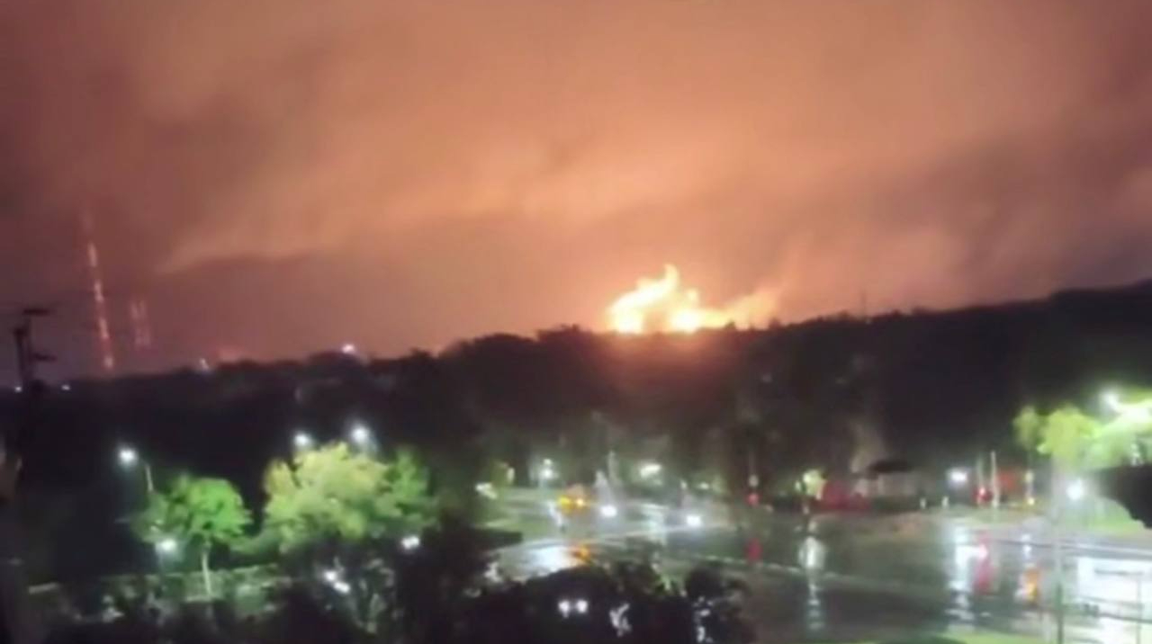 Chemical plant in Russia's Stavropol Krai on fire after drone strike – photo, video