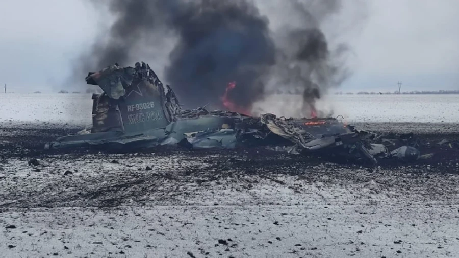 Russian bomber targeting civilians shot down over Volnovakha in Ukraine's southeast
