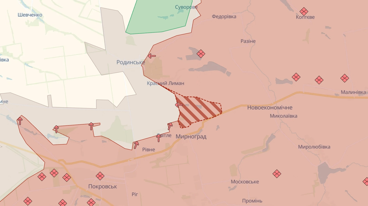 Російські війська просунулися біля Платонівки та у Мирнограді – DeepState Kép