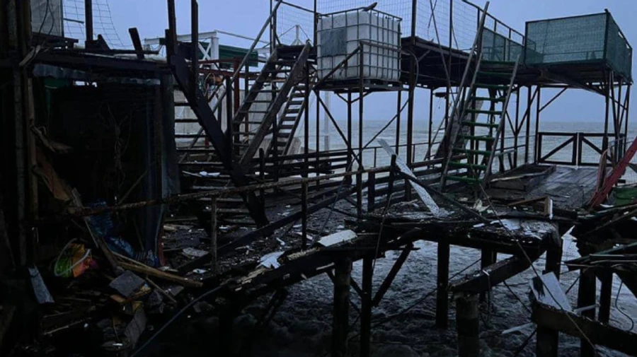 Sea mine detonates during storm, damaging several buildings near Odesa