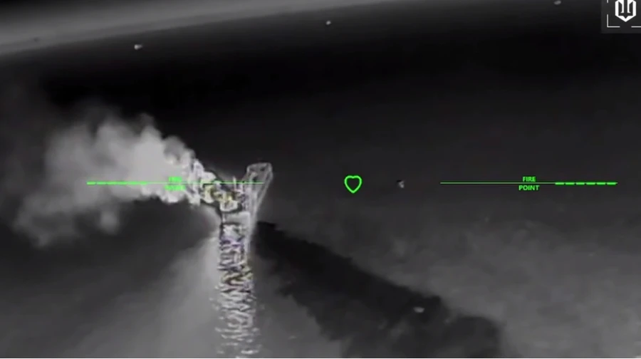 Ukraine hits nine more Russian tankers in Sea of Azov – video