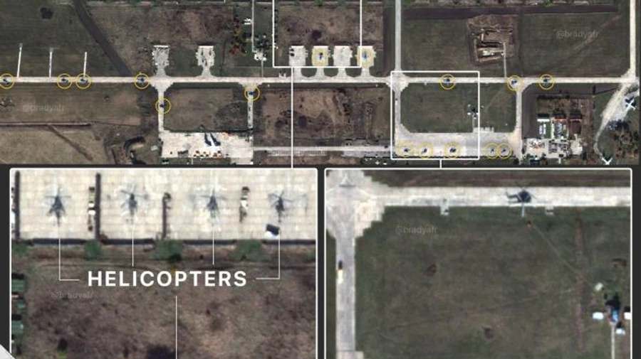 Russians move helicopters from occupied Berdiansk to Taganrog, Russia