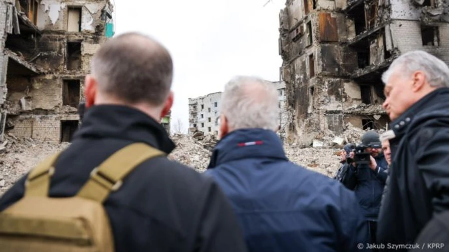 Президенты Польши и стран Балтии посетили Бородянку