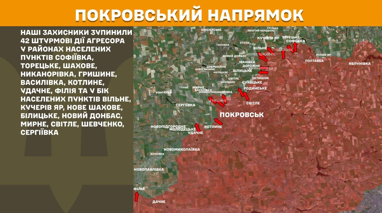 Окупанти 42 рази штурмували Покровський напрямок: за добу минуло добу на фронті сталося 261 боєзіткнення