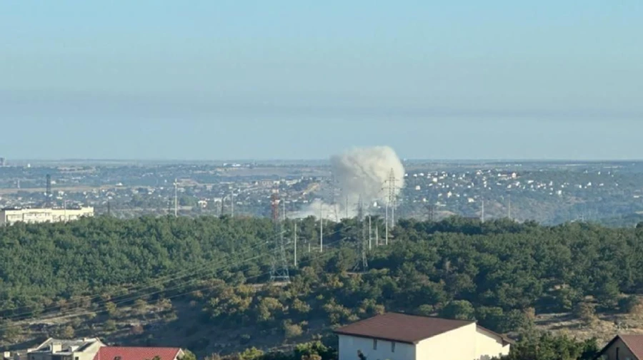 Explosions thunder in Sevastopol, missile wreckage falls from sky