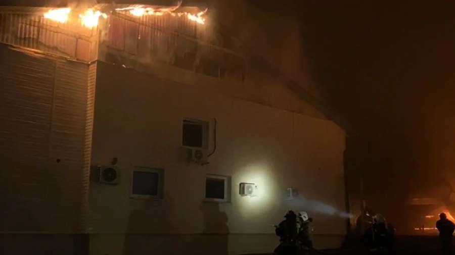 Drone attacks communication tower in Russian Kursk Oblast causing big fire