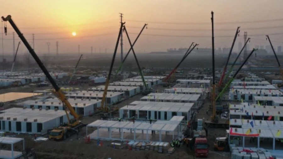 В Китае менее чем за неделю возвели Covid-больницу на 1,5 тысячи палат