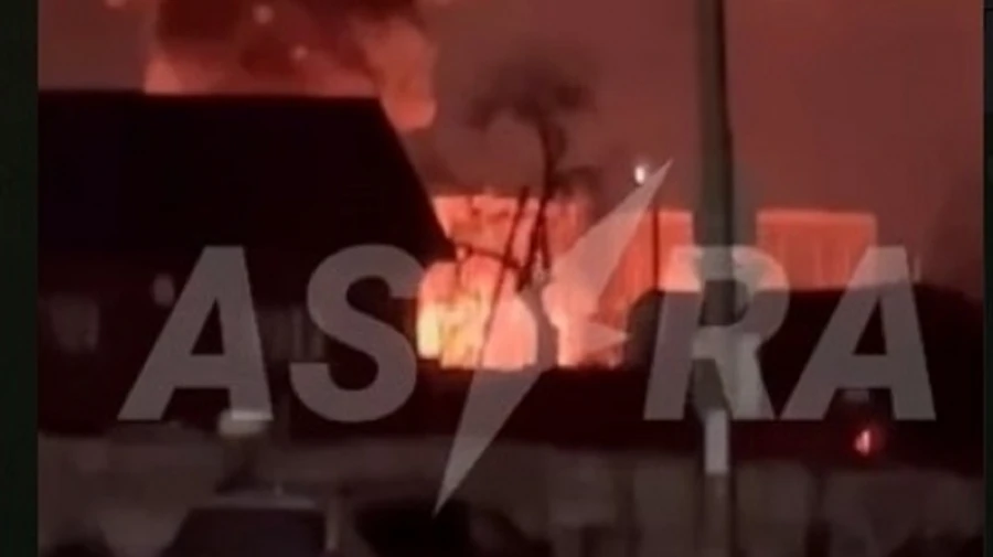 Oil depot on fire in Russia's Smolensk Oblast after drone attack – video