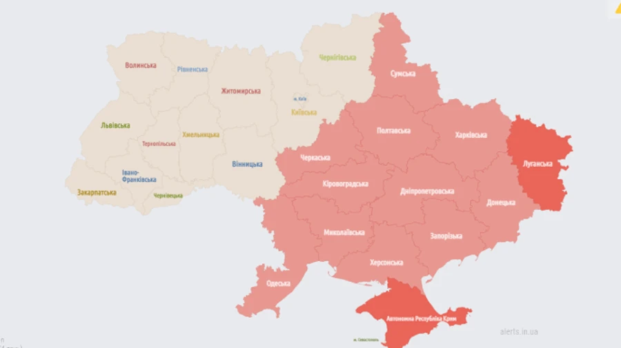 В половині областей понад 30 хвилин лунала повітряна тривога