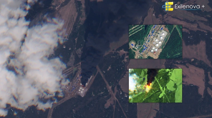 В российской Перми горят резервуары с топливом: появились спутниковые снимки