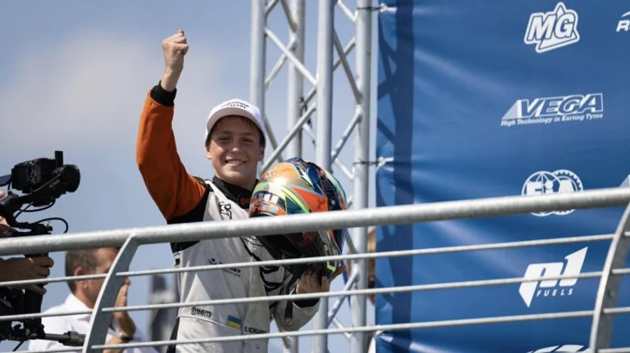 14-year-old Ukrainian karting player wins title of European champion for first time