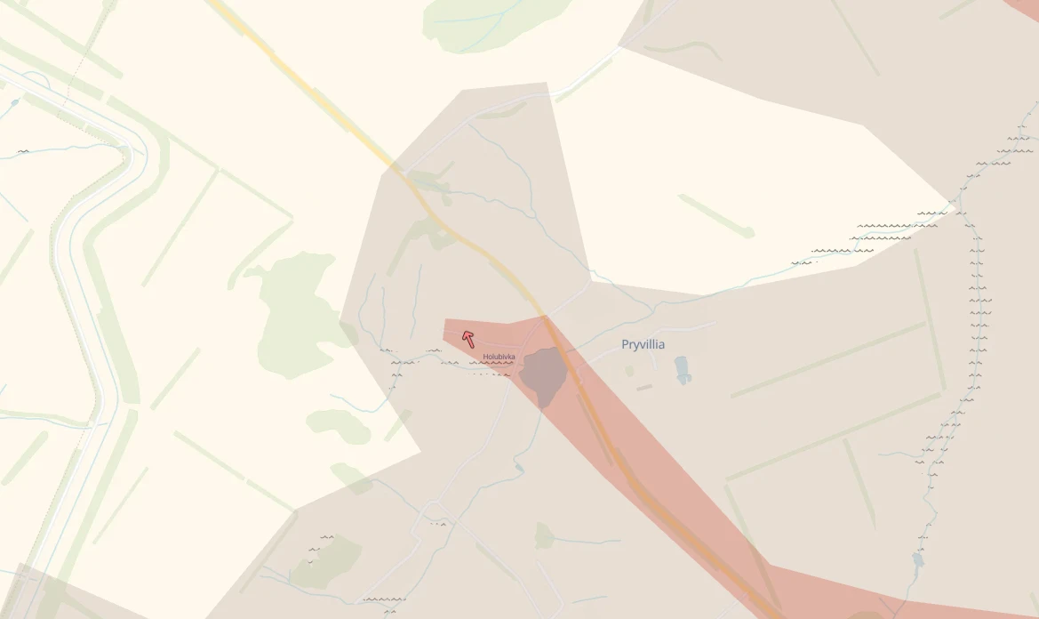 Holubivka on a map. Screenshot: DeepStateMap
