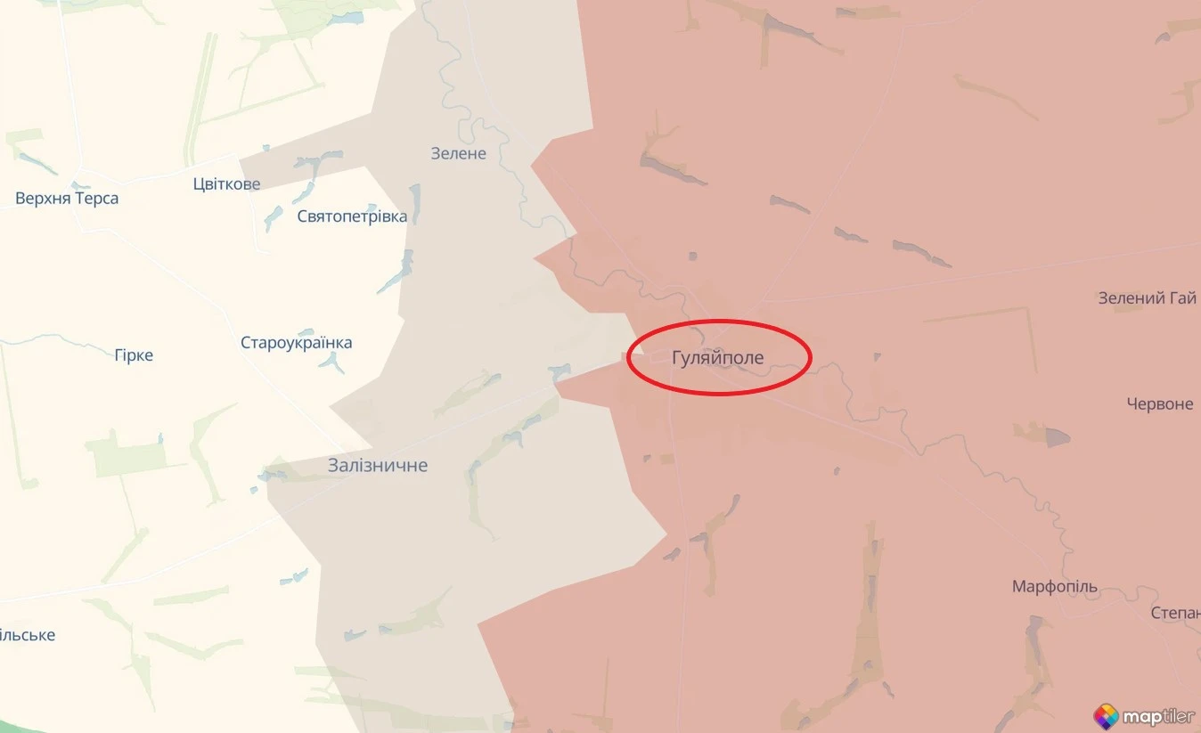Гуляйполе на мапі DeepState