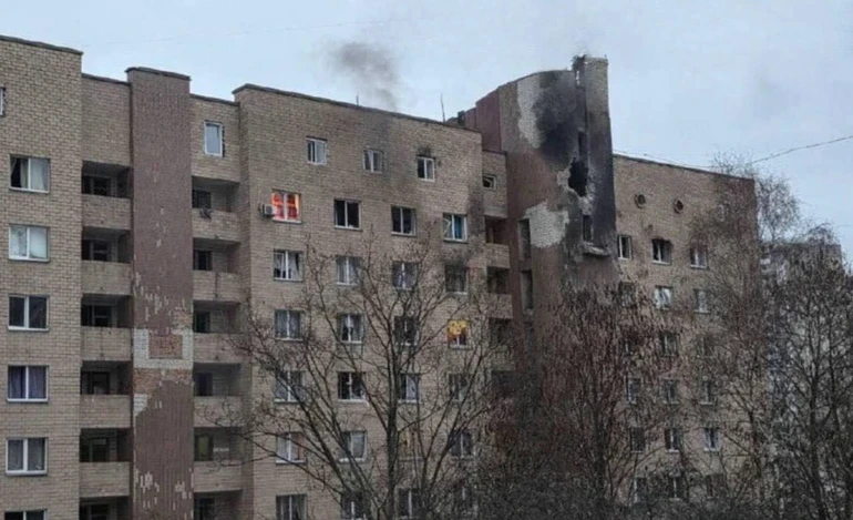 Aftermath of the Russian strike on Kyiv.