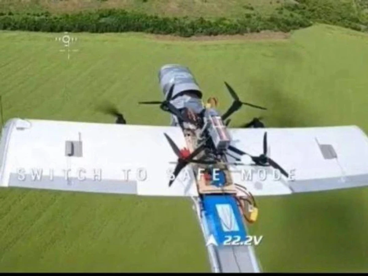 A Molniya with an FPV drone on board