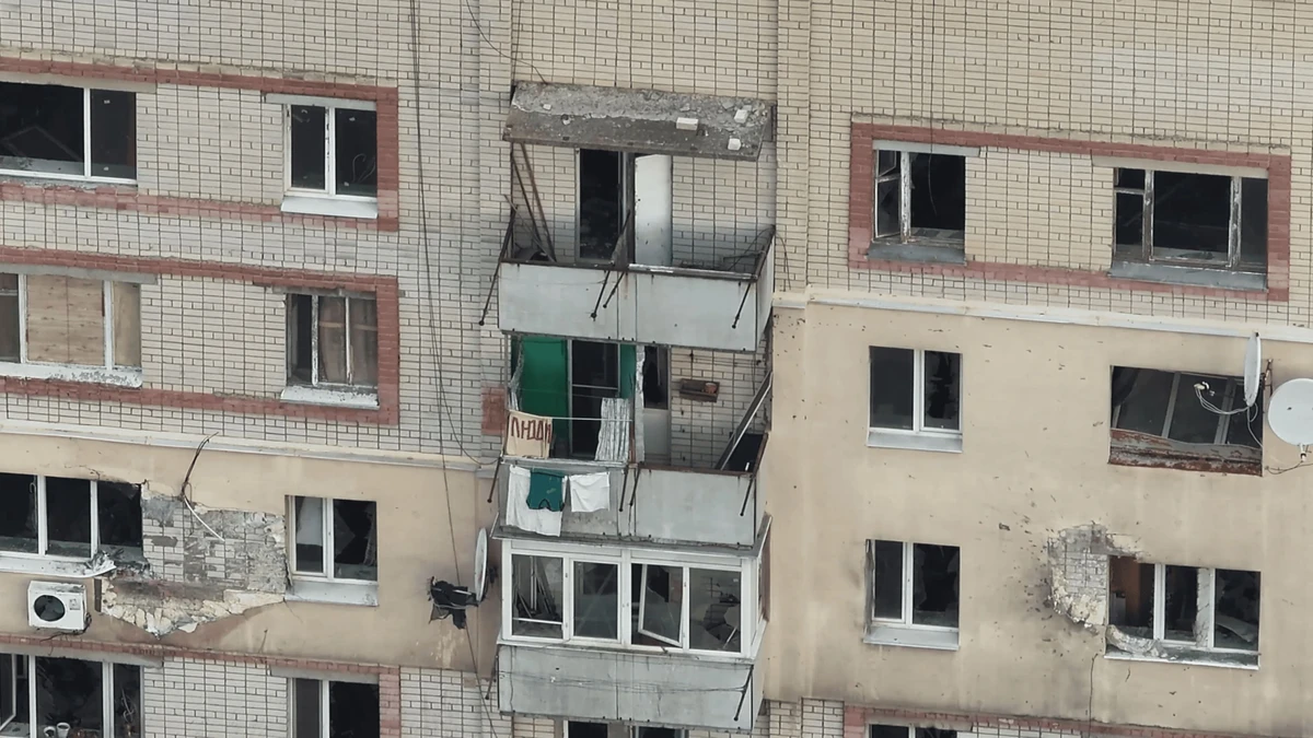 Балкони будинків в Олешках