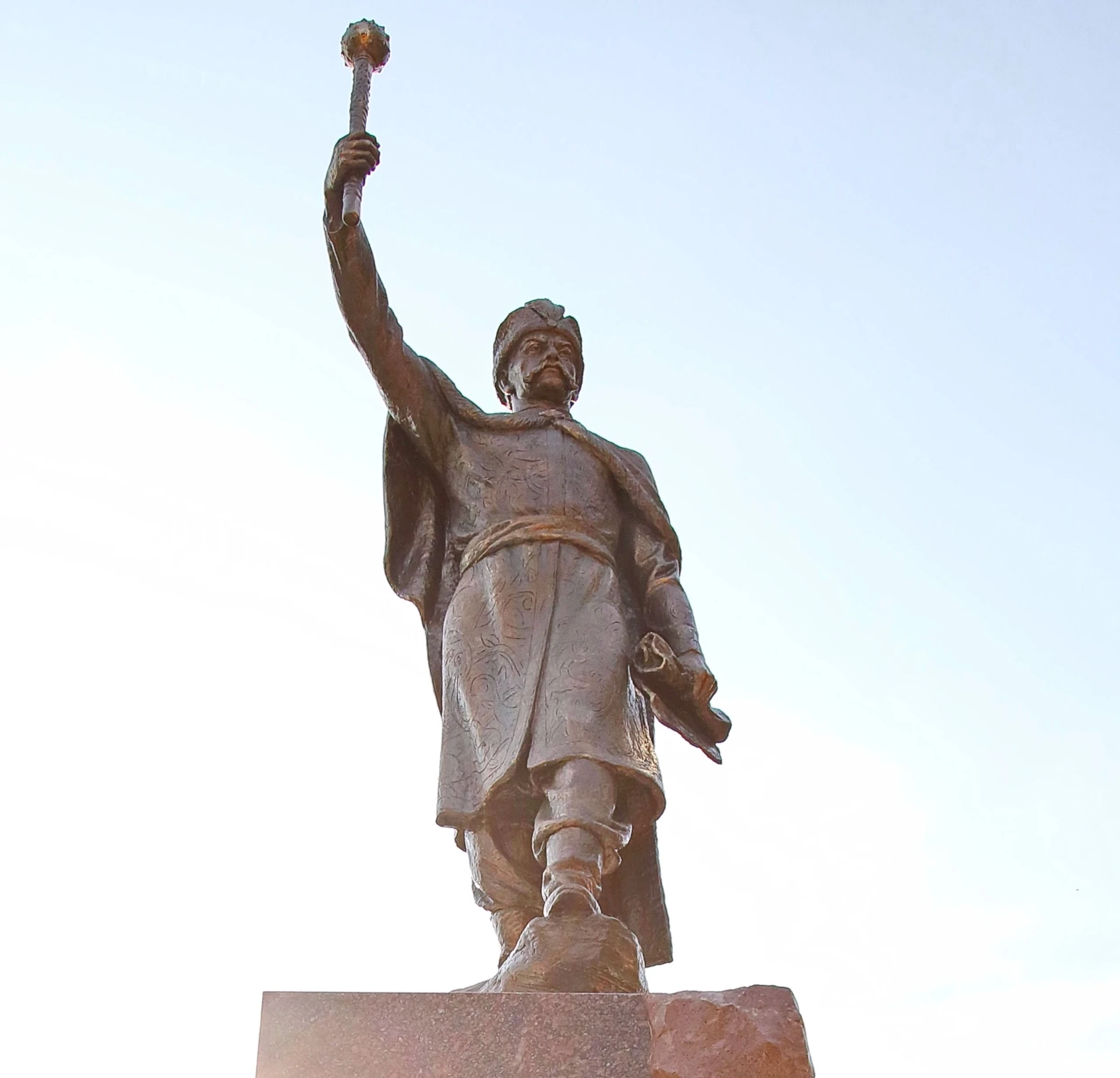 The monument to Mazepa, which was erected near the village of Kolomak in the Kharkiv region for the 330th anniversary of his election as hetman