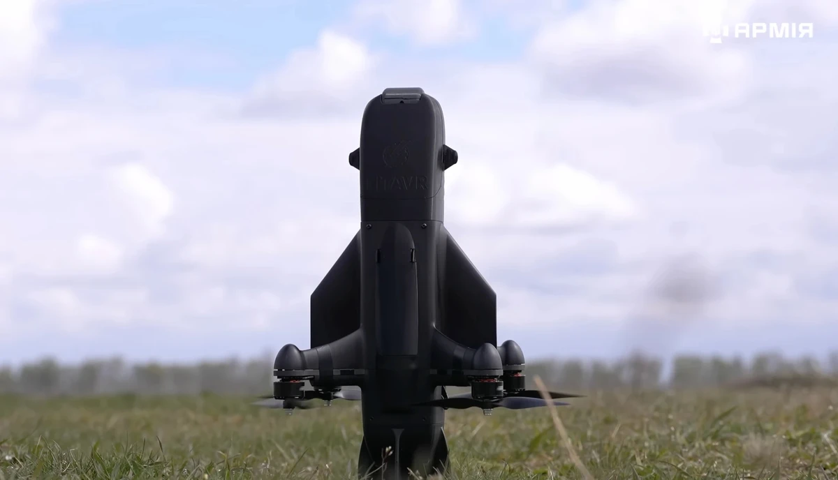 Litavr drone before launch at a test range