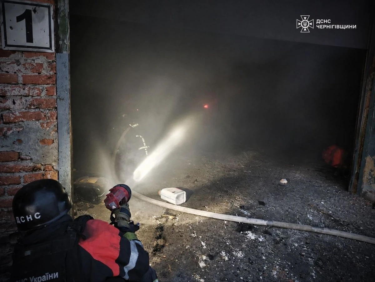 A firefighter working