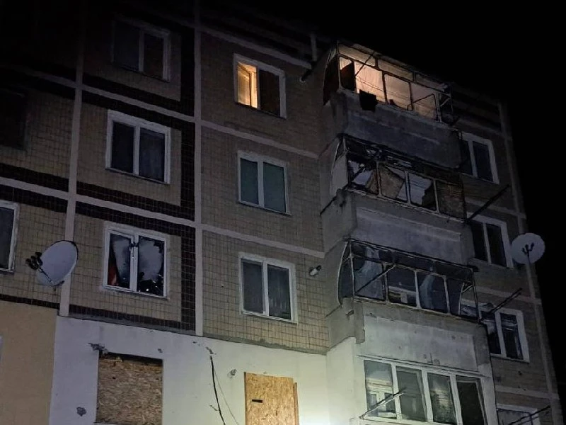 A building damaged in the Russian strike.
