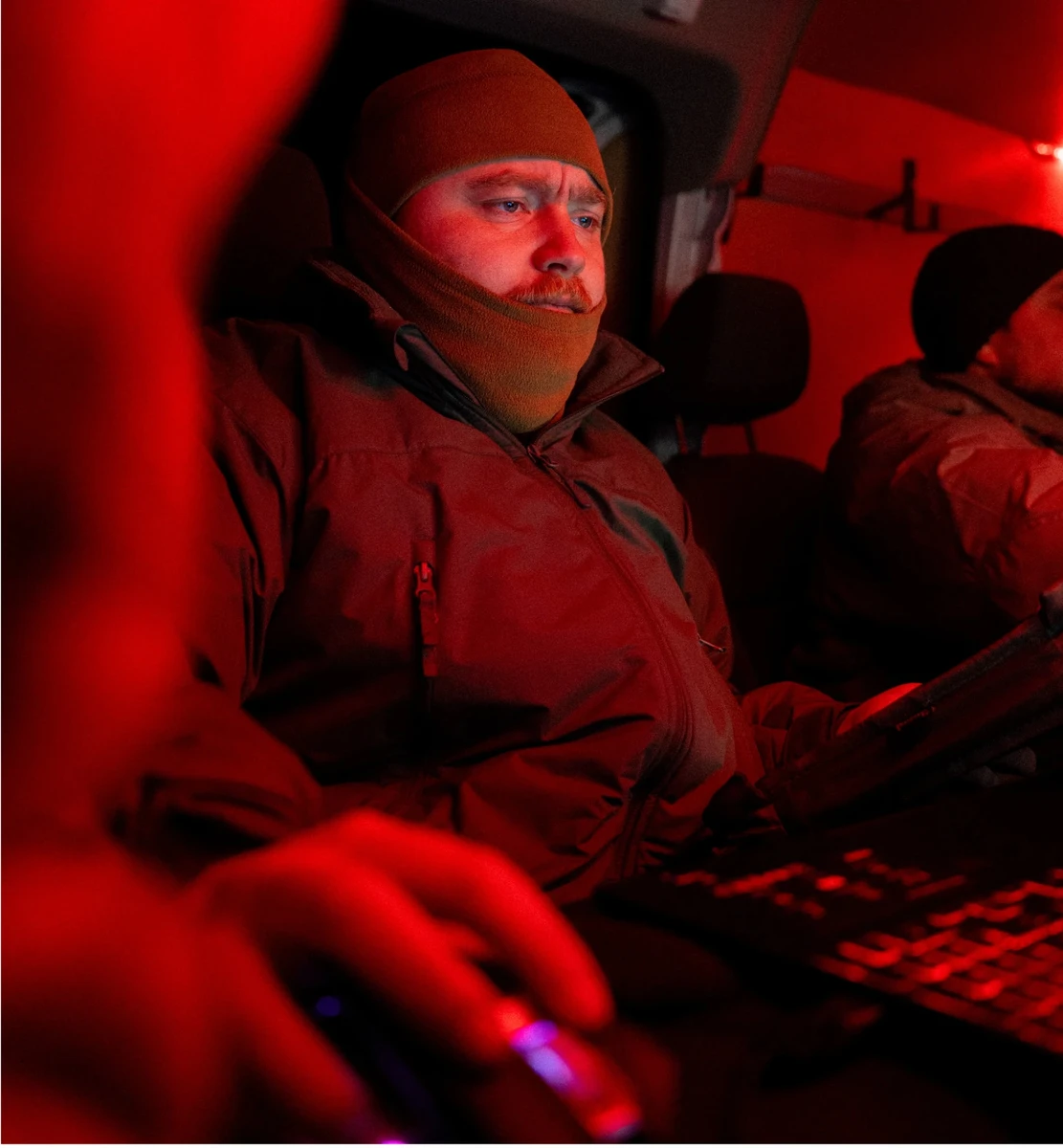 A Darknode unit fighter, alias “Stupa”, during an interception crew’s combat mission