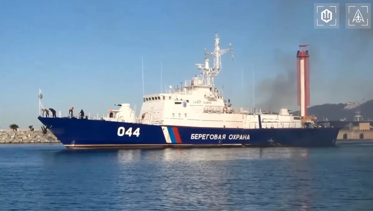 A Project 10410 patrol vessel that was hit in Dagestan