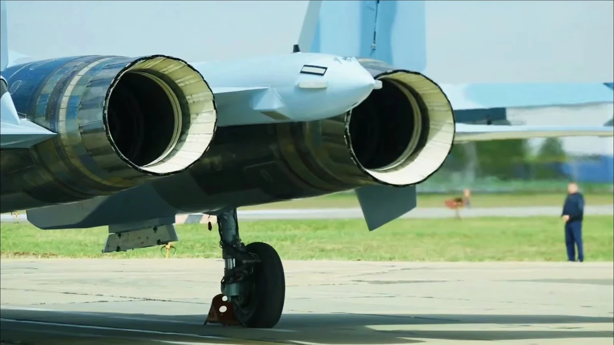 A Su-35S 4++ generation multirole fighter jet