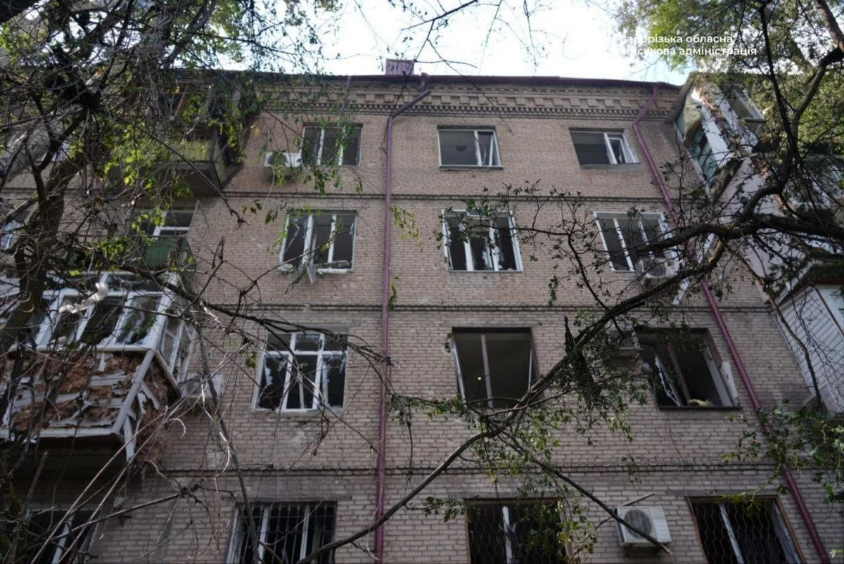 Поврежденный дом в Запорожье, фото ОВА