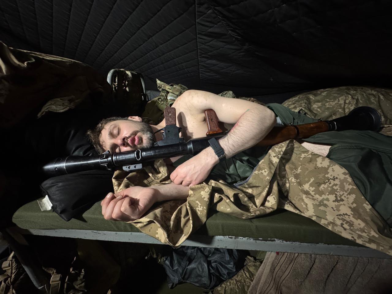 After returning to Ukraine, Dmytro underwent basic military training