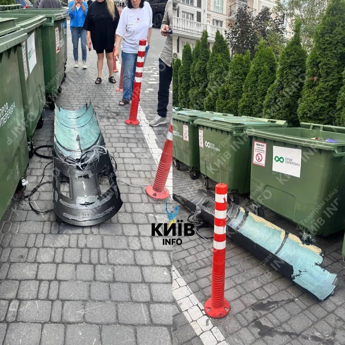 Падение обломков в ЖК Новая Англия. Фото: Telegram-канал Киев ИНФО