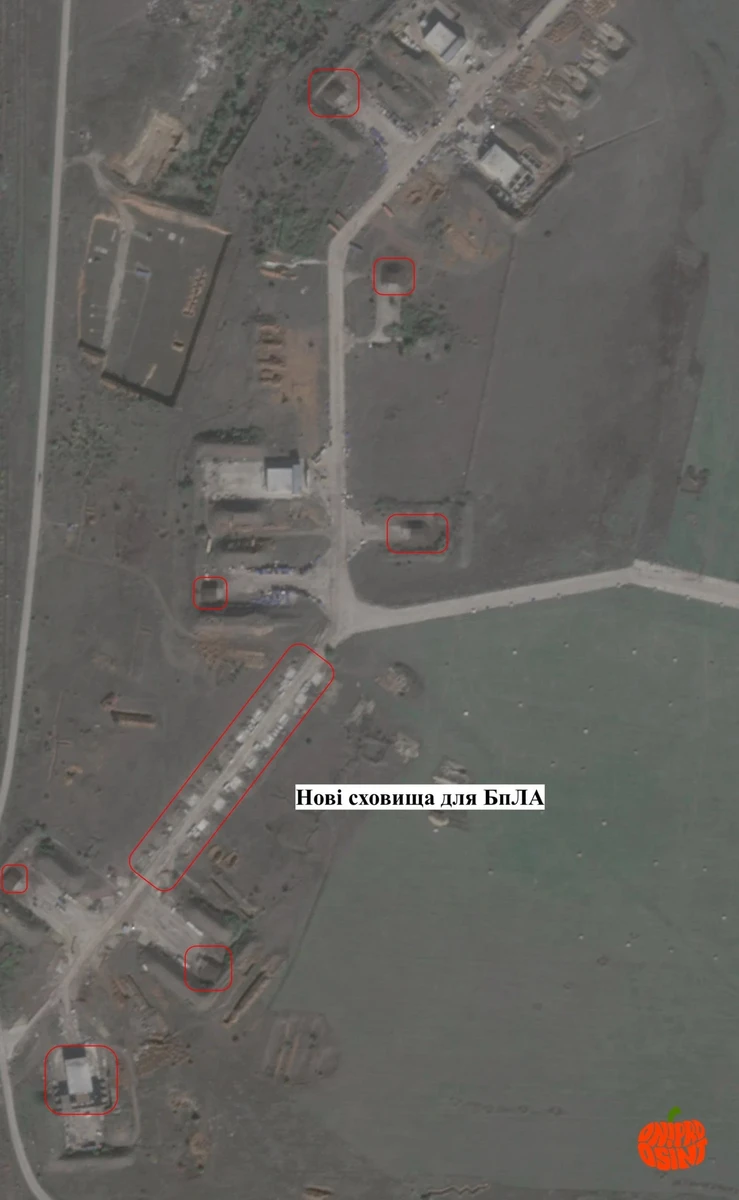 New UAV shelters at the Hvardiiske airbase